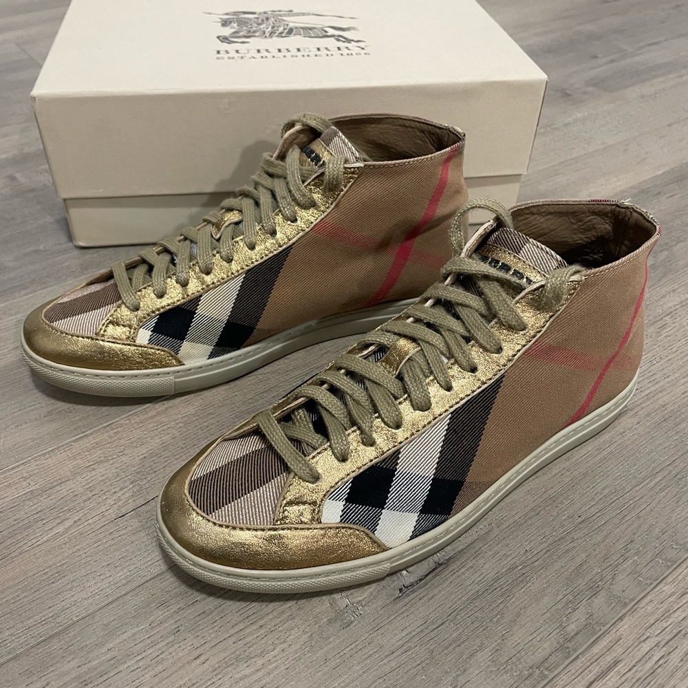 Burberry high top sneakers (eu size 37, uk 4)